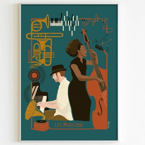 Poster „Die Musiker“ – A4-Format – dunkle Version