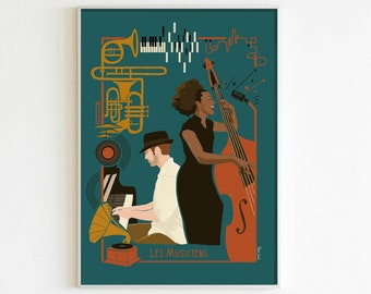 Poster "Os Músicos" - formato A4 - versão escura