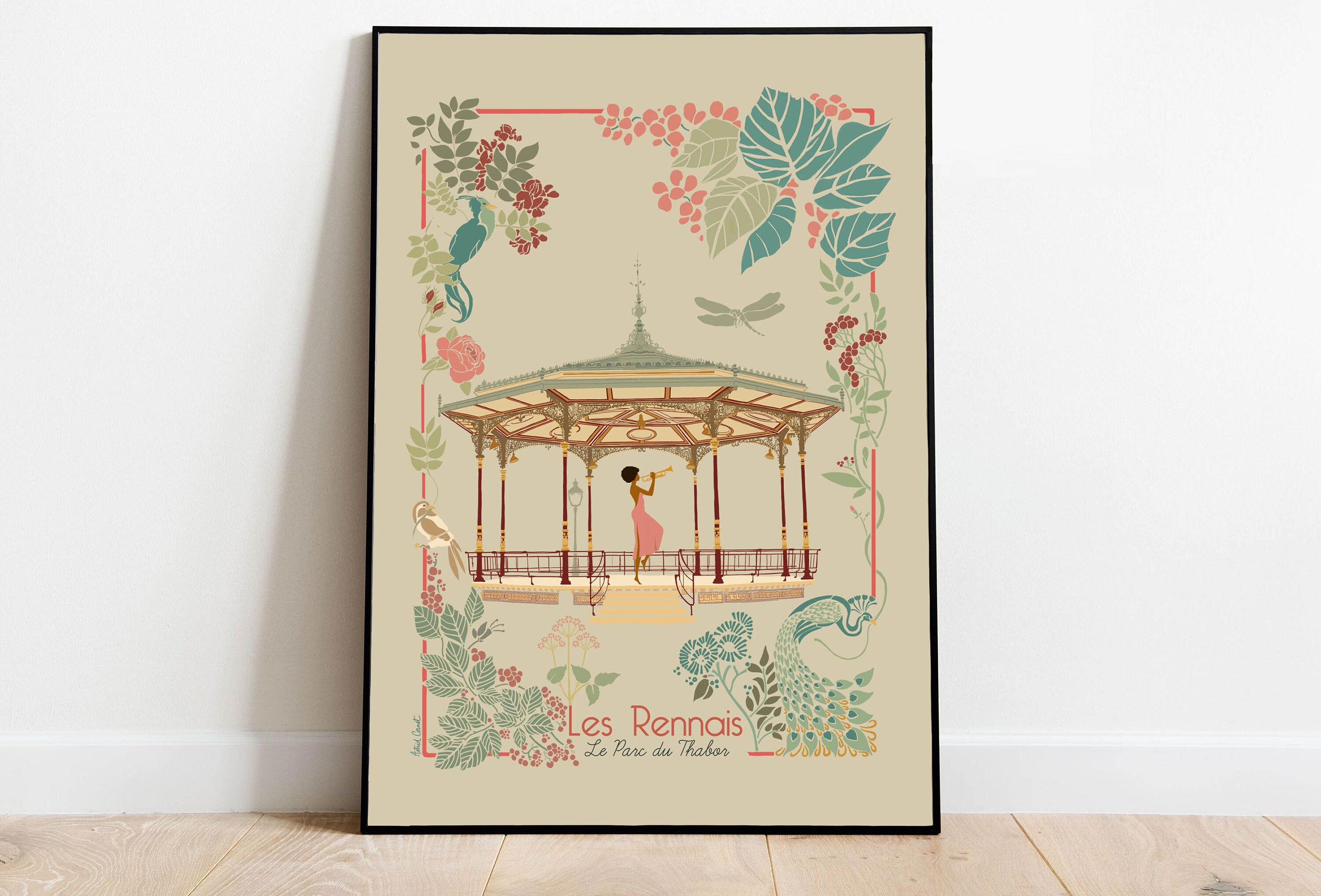 Affiche A3 Rennes Le Kiosque Du Thabor Version Claire