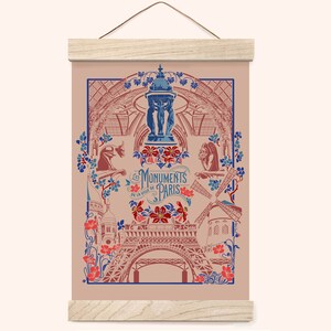 Grande carte "les Monuments de Paris" -  Version claire - Format 13x18cm