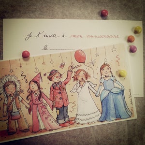 carte anniversaire enfant "Farandole" - Format 10x18cm