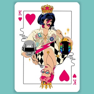 Carte "Kings of POP"/ Freddie Mercury et David Bowie