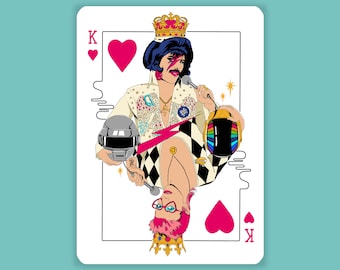 Carte "Kings of POP"/ Freddie Mercury et David Bowie