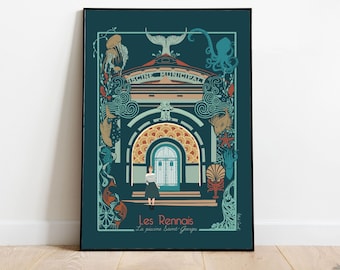 Poster "A piscina de Saint Georges" - Versão escura - formato A3