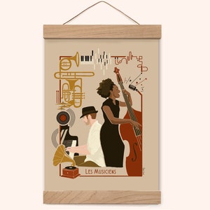 Grande carte  "Les Musiciens" - Version claire