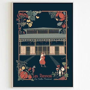 Affiche " Les Halles Martenot / les Rennais" - Format A4 - version foncée