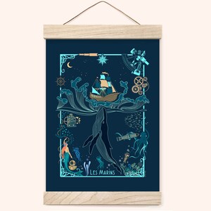Grande Carte "Les Marins" - version foncée - Format 13x18cm