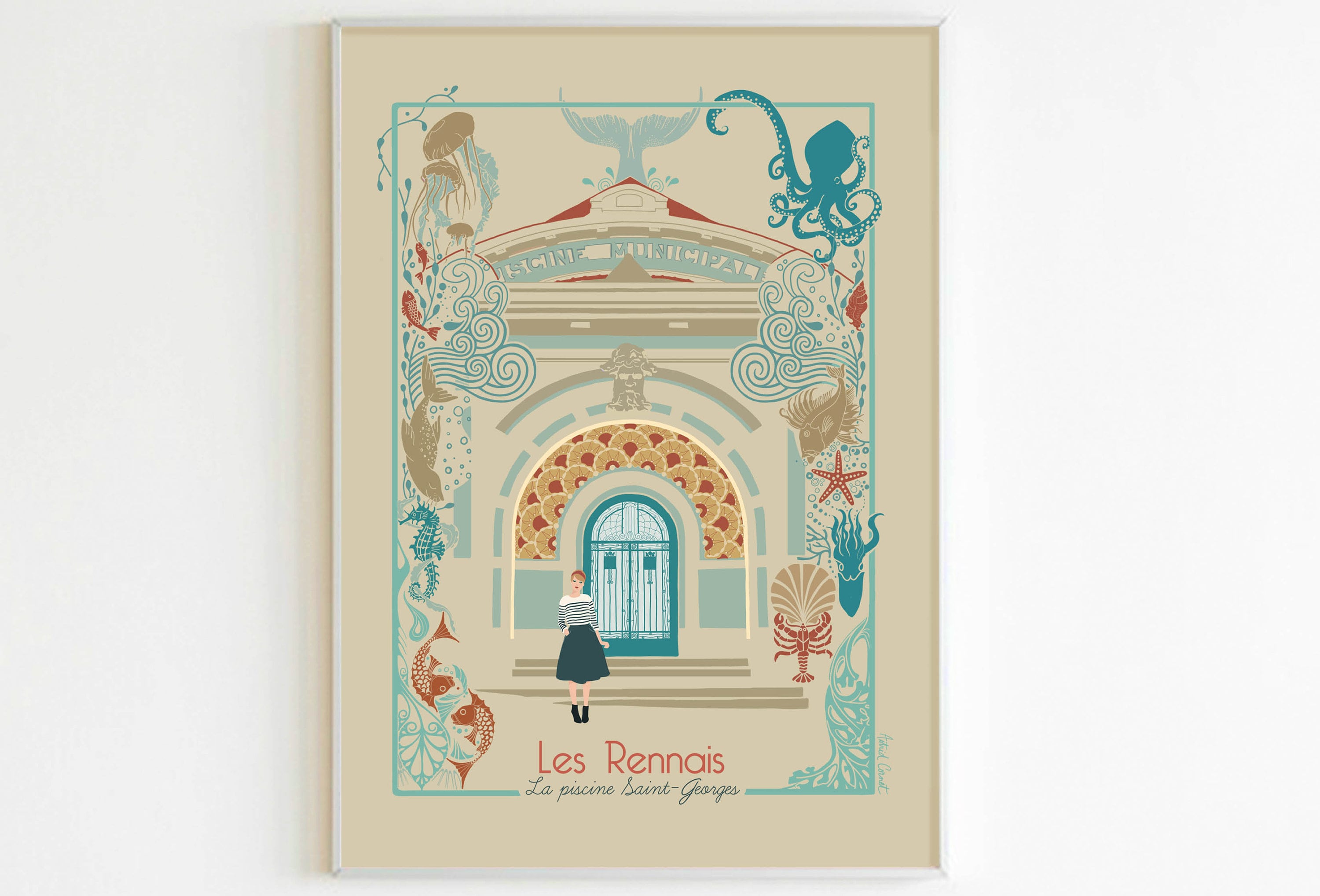 Affiche A4 Rennes La Piscine Saint-Georges Version Claire