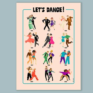 Carte "Let's dance" - Version claire - Format 13x18cm