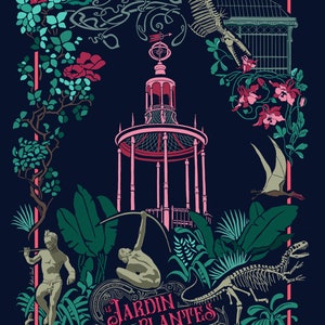 Cartaz "Le Jardin des Plantes de Paris" - formato A3 - versão escura imagem 2