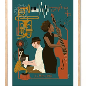 Affiche Les Musiciens Version foncée Format A3 image 3