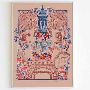 Cartaz "Os Monumentos de Paris" - formato A3 - versão transparente imagem 3