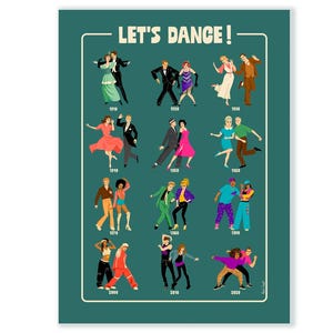 Carte "Let's dance" - Version foncée - Format 13x18cm