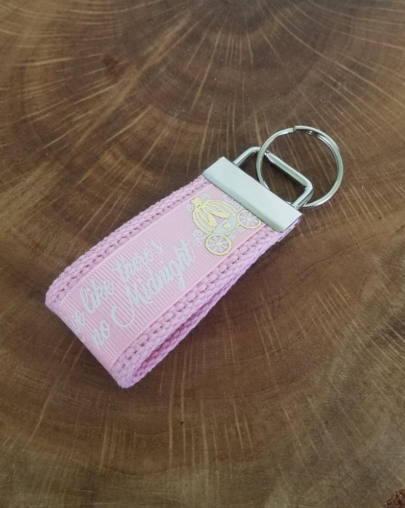 Live Like Theres No Midnight Cinderella Key Fob Wristlet Key Chain