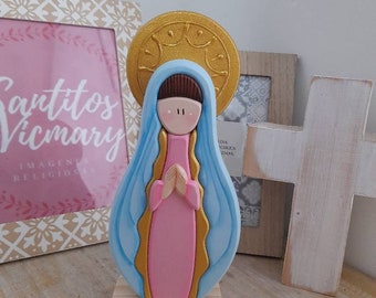 Statue of Our Lady of holy virgin mary, religious gift, catholic home decor, christian icons, virgin mary figurine, carved religious images.