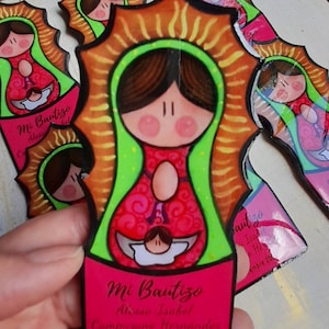 Virgen de Guadalupe imanes personalizados favor primera comunion recuerdos de bautizo recordatorios de confirmacion baby shower regalo gifts