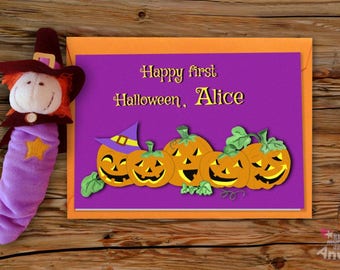 Cute Halloween Cards, Baby First Halloween, Pumpkin Party, Little Pumpkin First Birthday, Trick or Treat, Fall Baby Shower Gift, Spooky Baby
