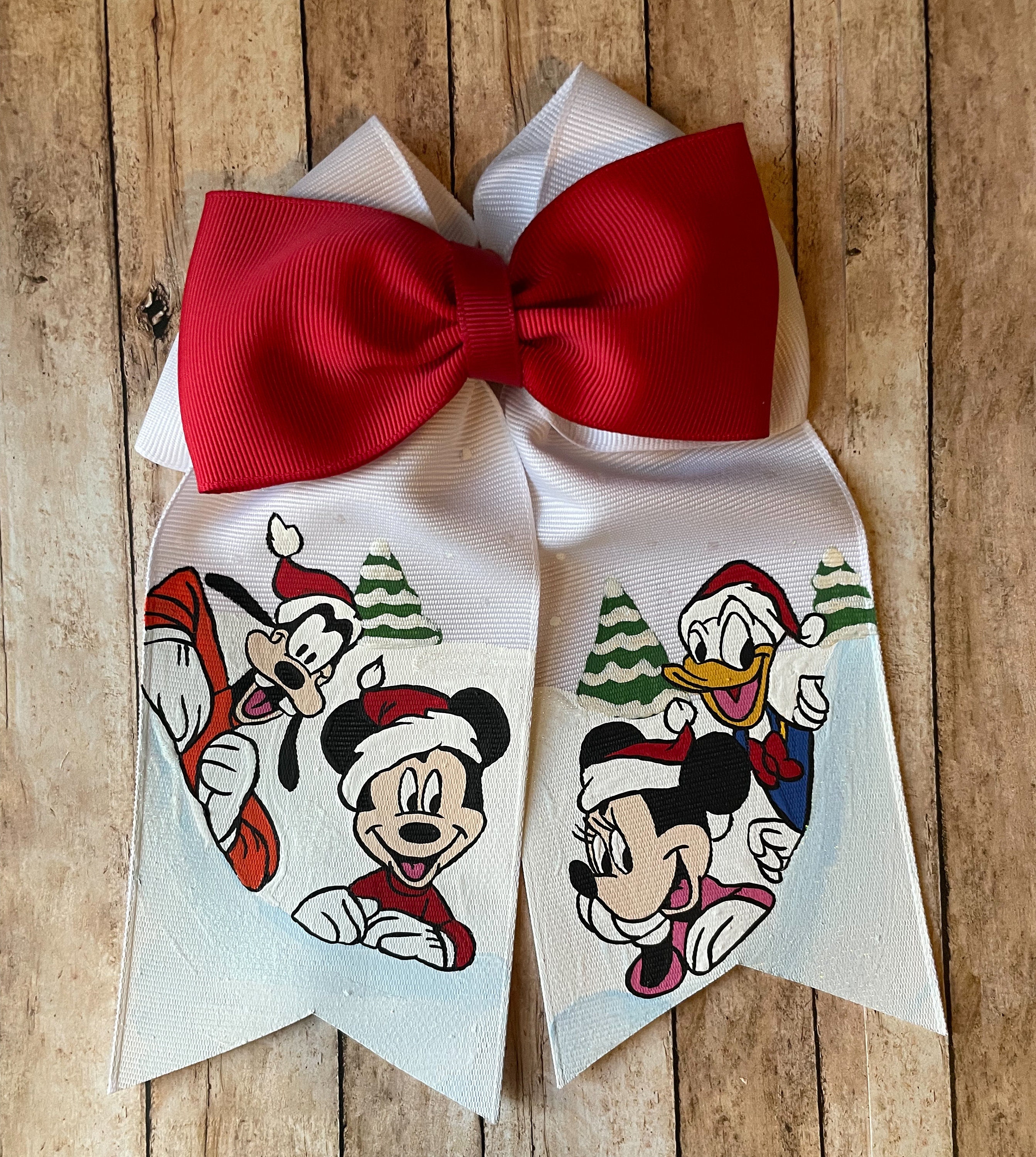 Christmas Minnie, Mickey Mouse, Donald Duck, Goofy, Disney hair