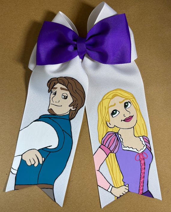 Disney Tangled Rapunzel Inspired Bow Amazon.com : Princess Hair Bow Clips for Girls Women 5 Inch  main image 3