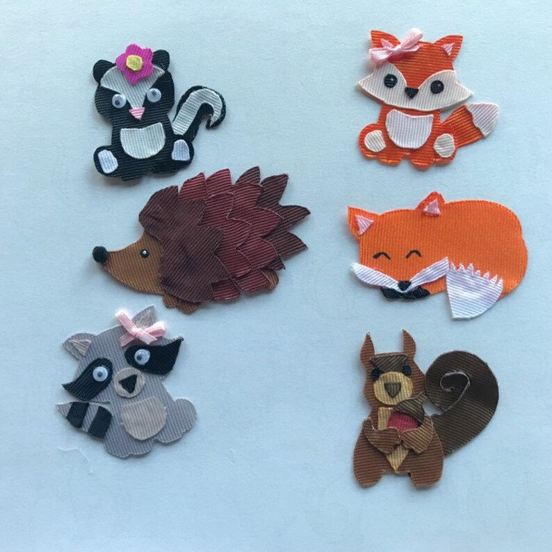 Woodland Animals Ribbon Sculpture Hair Clips Squirrel Fox Etsy