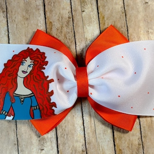 Disney&#39;s Princess Merida Brave hand-painted hair bow.