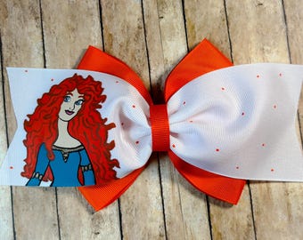Disney's Princess Merida Brave hand-painted hair bow.
