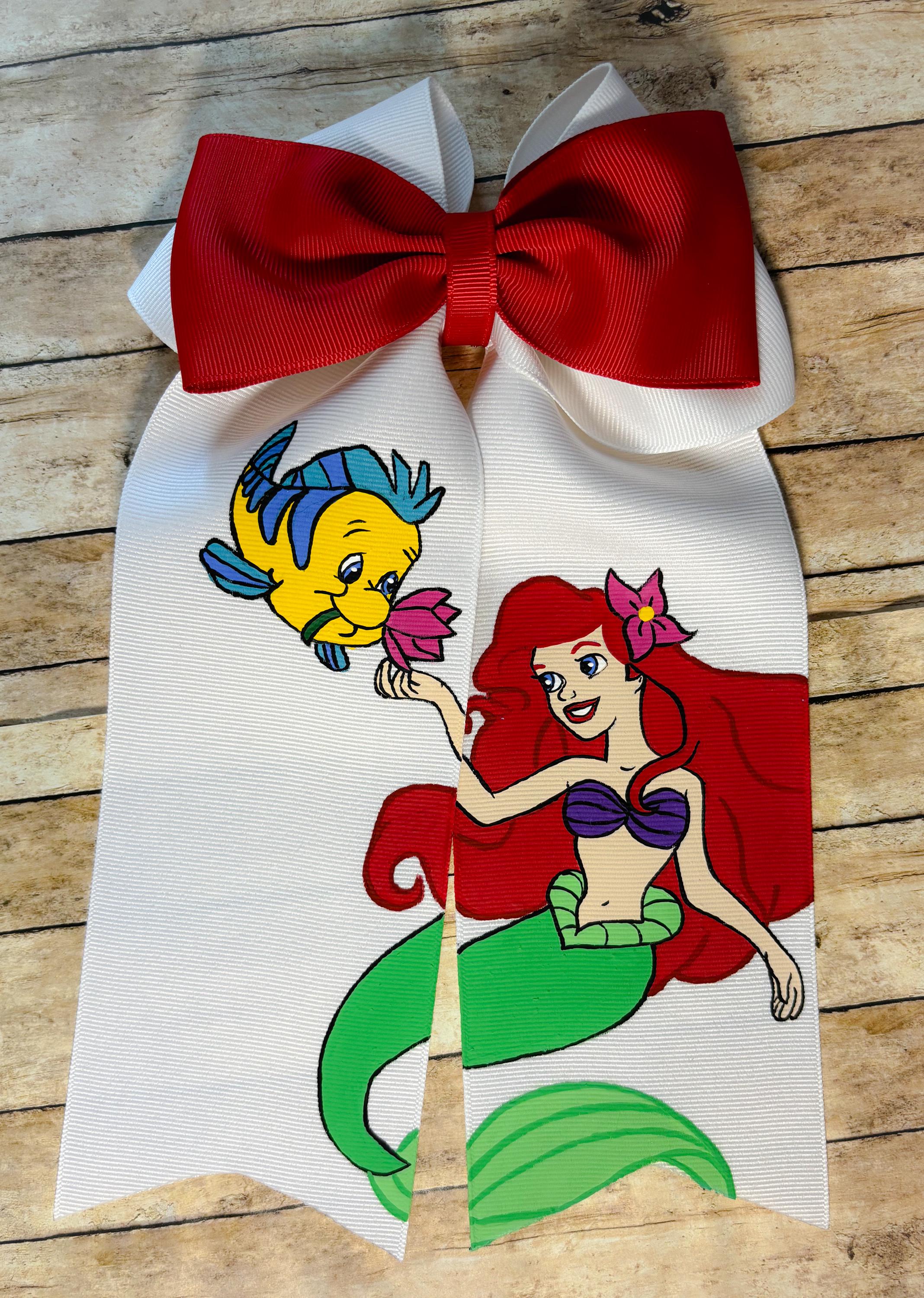 Little Mermaid Flounder ribbon bow Flounder Mickey Ears, Flounder Mouse Ears, Minnie Ears  main image 4