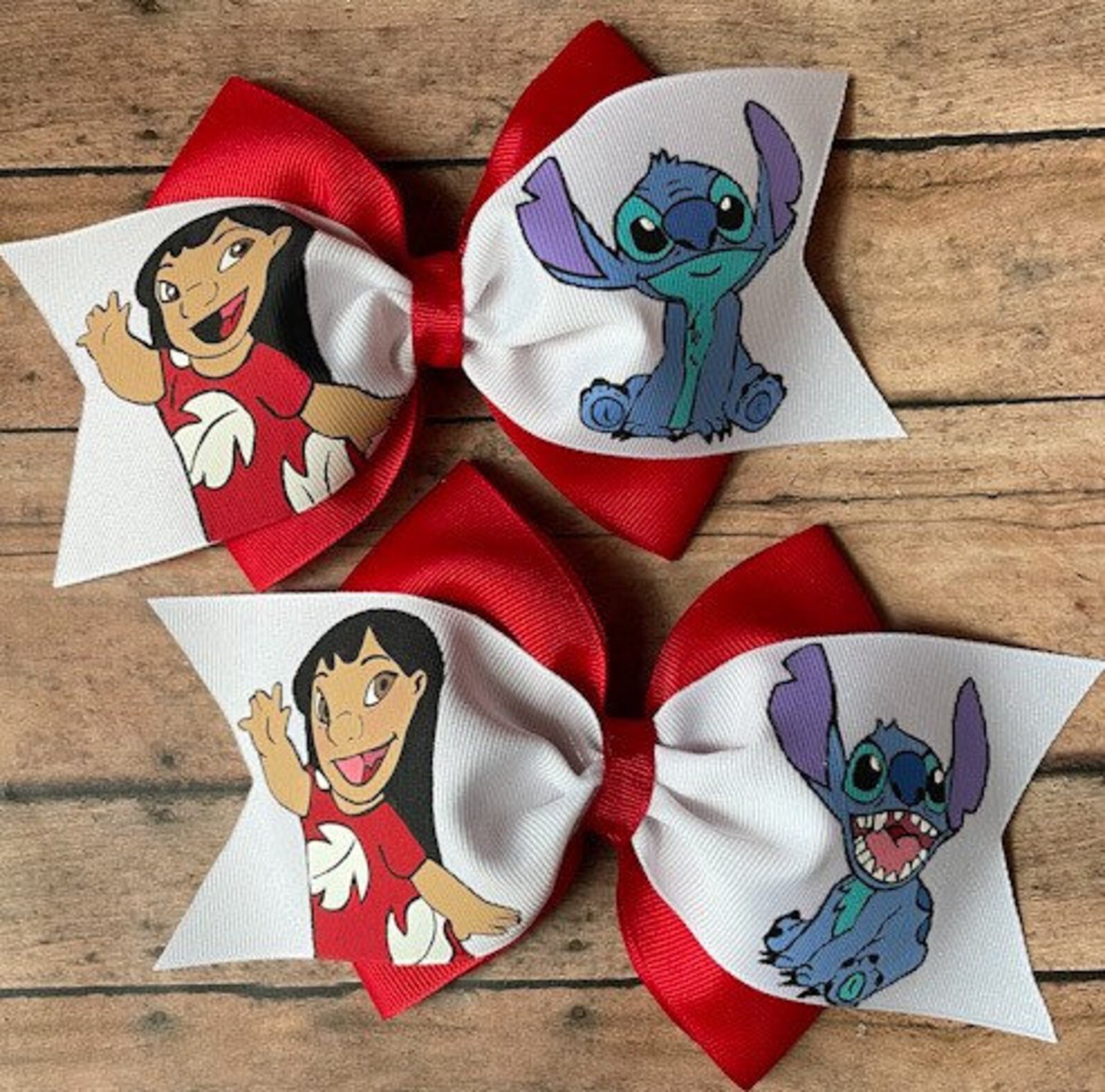 Disney Lilo & Stitch Hair Bow Handpainted Hair Bow LILO Etsy
