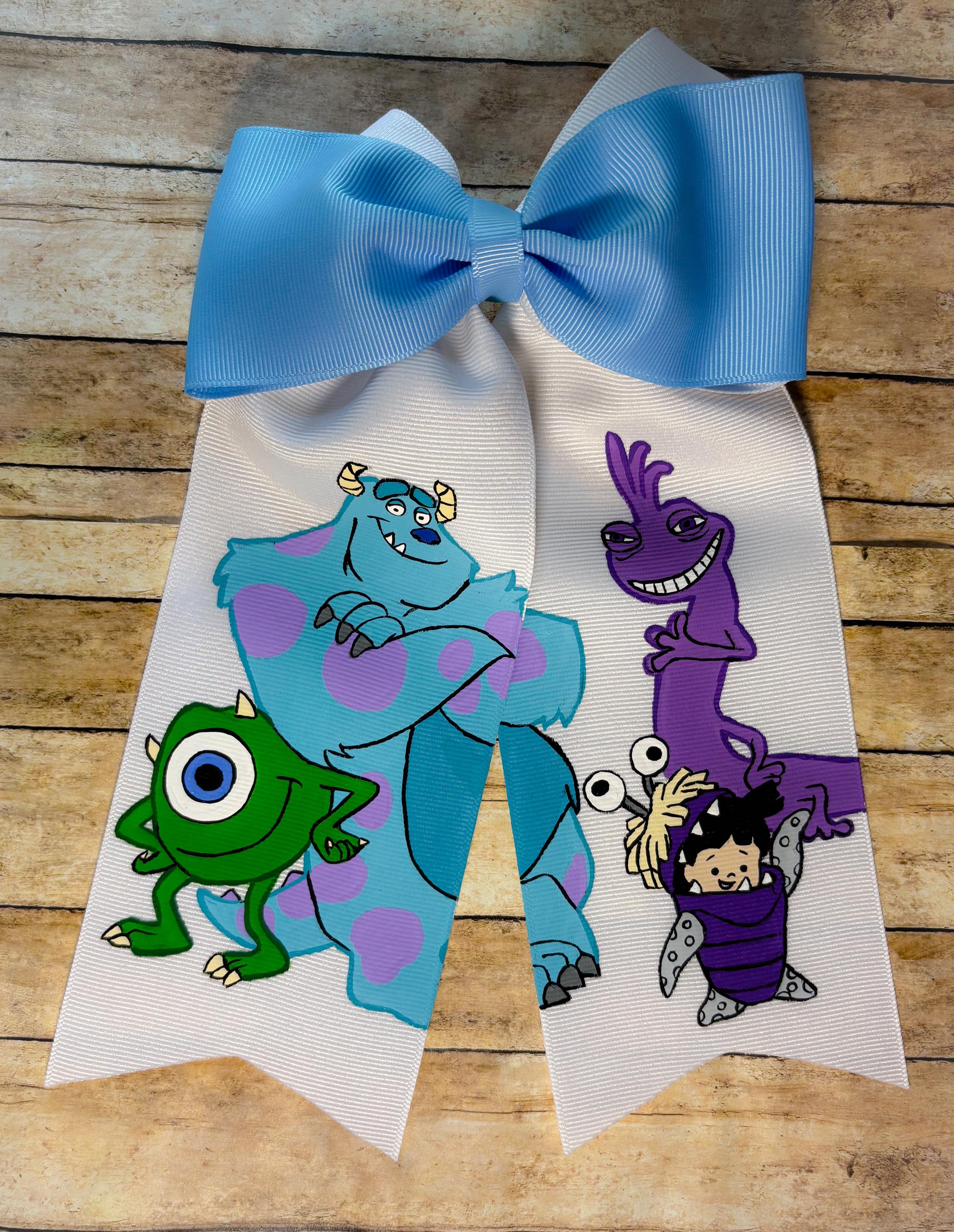 Monsters Inc Bow Boo Monsters Inc. Inspired Glitter Bow, Sully Ears, Mike  main image 4
