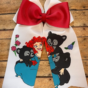 Disney’s Brave Merida and her brothers as bear cubs Hand painted hair bow.