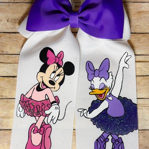 Minnie Mouse Dance Ballerina Hand painted hair bow, Personalization Minnie hair bows, Disney Inspired hair bows, Dance, Ballerina