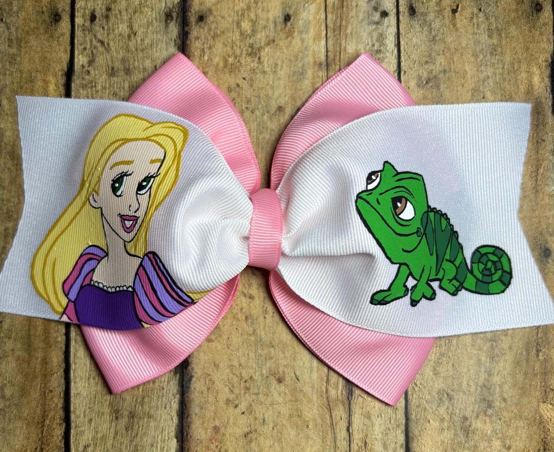 disney-s-rapunzel-and-pascal-tangled-hand-painted-hair-bow-etsy