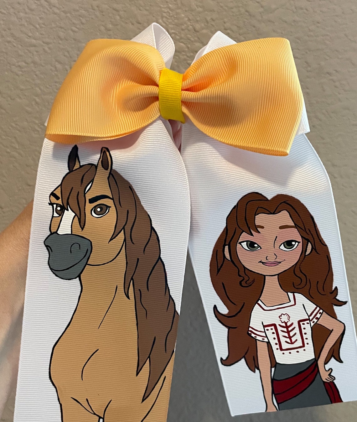 Spirit Untamed hand painted hair bow Spirit Lucky hair bows Etsy