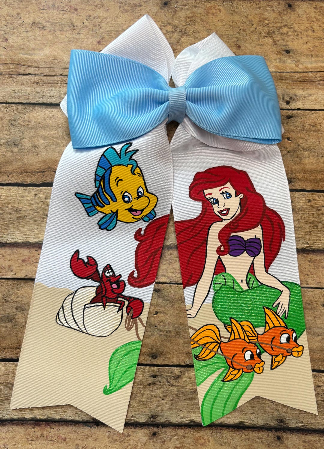 Little R Disney Hand Painted Disney's the Littler Mermaid-ariel, Sebastian, and ...