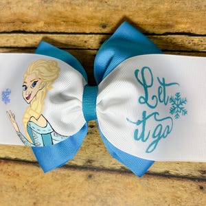Disney Frozen 2 Elsa and Anna hand-painted hair bow, Elsa, Anna, Frozen hair bows, handpainted hairbow, Elsa, Frozen, Frozen 2