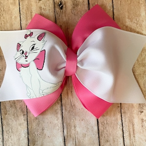 Aristocats Marie hair bow, Disney hand-painted hair bow, Aristocats, Marie, Cat, kitties, Disney Trip