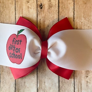 Back to school hand painted hair bows, Back to school, Hair bow, school hair bow