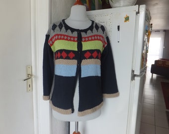 Hand-knitted cotton vest, personal creation