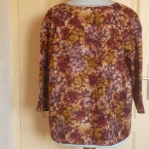 Peasant silk blouse autumn colors image 3