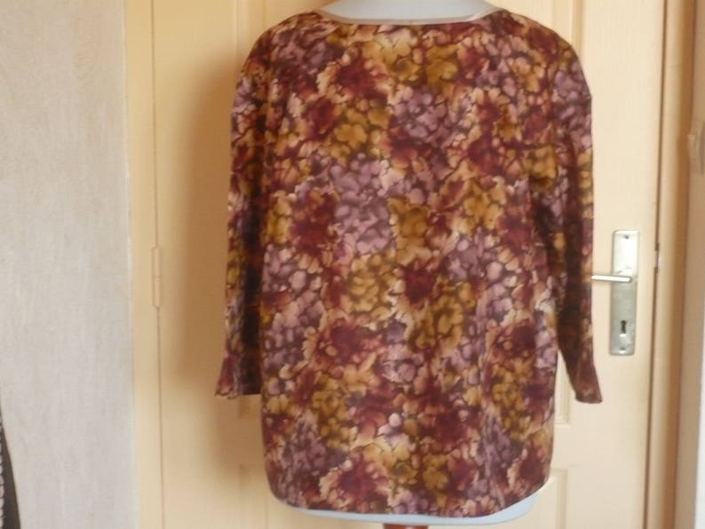 Peasant silk blouse autumn colors image 3