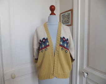 Gilet jacquard en coton et lin