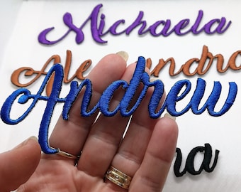 Personalized Embroidered Name Patch: Iron-On Applique, Custom Christmas Stocking, Jackets, Bags, School Cone Patches