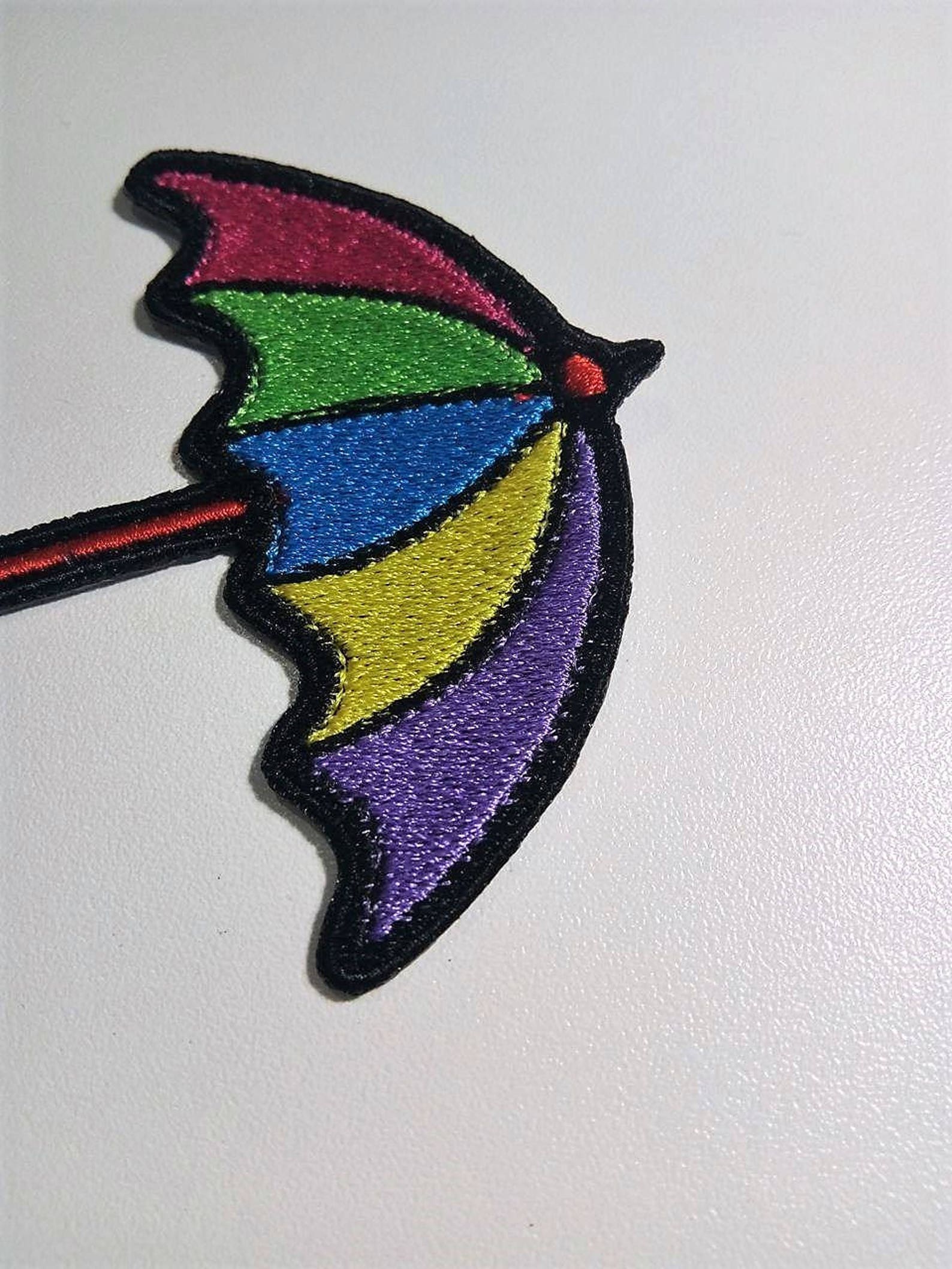 Umbrella Patch Embroidered Umbrella Patch Iron On Umbrella Etsy