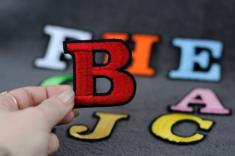 2 Embroidered Letters Patches Iron on Embroidered Etsy