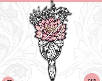 Lotus Tattoo Design | July Birth Flower Tattoo | Ornamental Spiritual Mandala Art