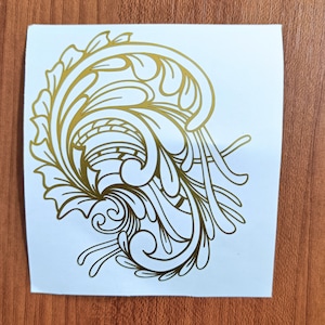 Abstracte Zentangle Art Vinyl sticker, Floral Tangle Vinyl sticker, bloem Sticker, Laptop Vinyl sticker, geschenkdoos, kaarten, auto, evenementen Vinyl sticker