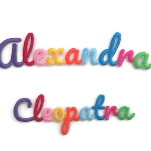 Embroidered Iron on Rainbow Name Patch, Sew on Rainbow Name Patches, Embroidered Rainbow Name Applique, Iron on Name Patches,