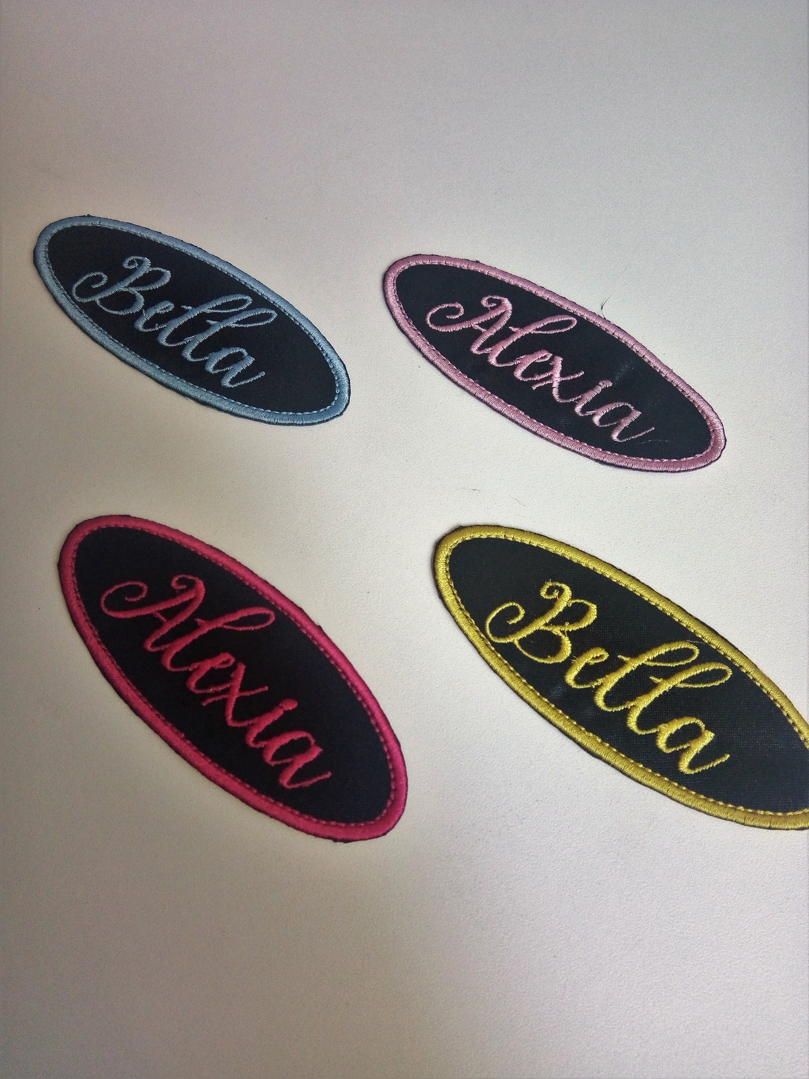 Custom Embroidered Name Patch Black Iron on Name Patch Name Etsy