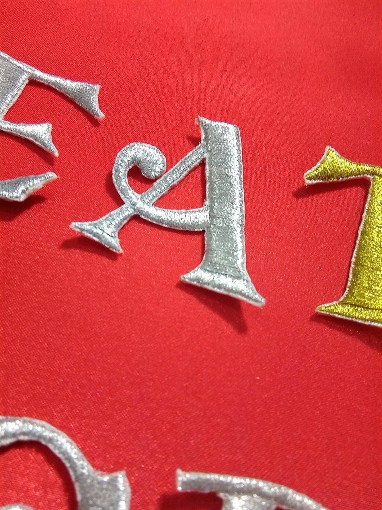 Embroidered Letters Iron on Letters Metallic Letters Etsy