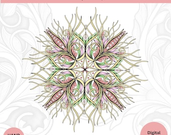 Mandala Tattoo Design | Sacred Geometry Inspired | Digital Download for Personal Use, Hand-Drawn Mandala Art